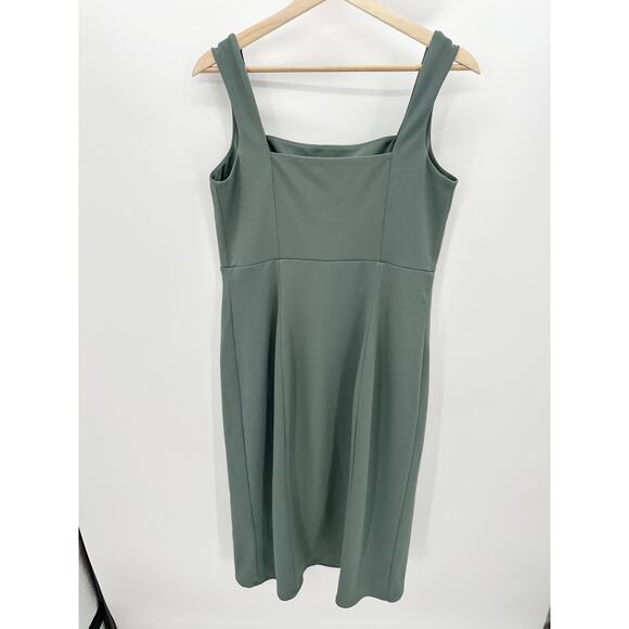 Show Me Your Mumu Eden Green Grey Square Neck Midi Dress Size XL Wedding Party - Picture 2 of 9